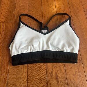 PINK Victoria's Secret Black and White Sports Bra